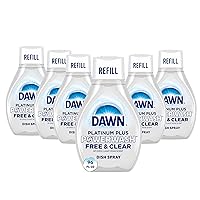 Dawn Free & Clear Powerwash Dish Spray, Dish Soap, Pear Scent Refill, 16 Fl Oz (Pack of 6)