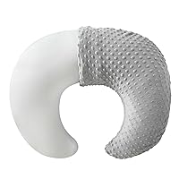 Nursing Pillow and Positioner with Cover for Breastfeeding and Bottle Feeding, Propping Baby, Tummy Time, Baby Sitting Support, Awake-Time Support (Grey)