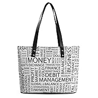 Womens Handbag Words Leather Tote Bag Top Handle Satchel Bags For Lady
