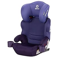 Diono Everett NXT High Back Booster Car Seat with Rigid Latch, Lightweight Slim Fit Design, 8 Years 1 Booster Seat, Purple Wildberry