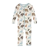 KicKee Print Convertible Sleeper, Long Sleeve Footless Bodysuit, One-Piece Ultra Soft Sleepwear (National Wildlife Federation - Newborn)