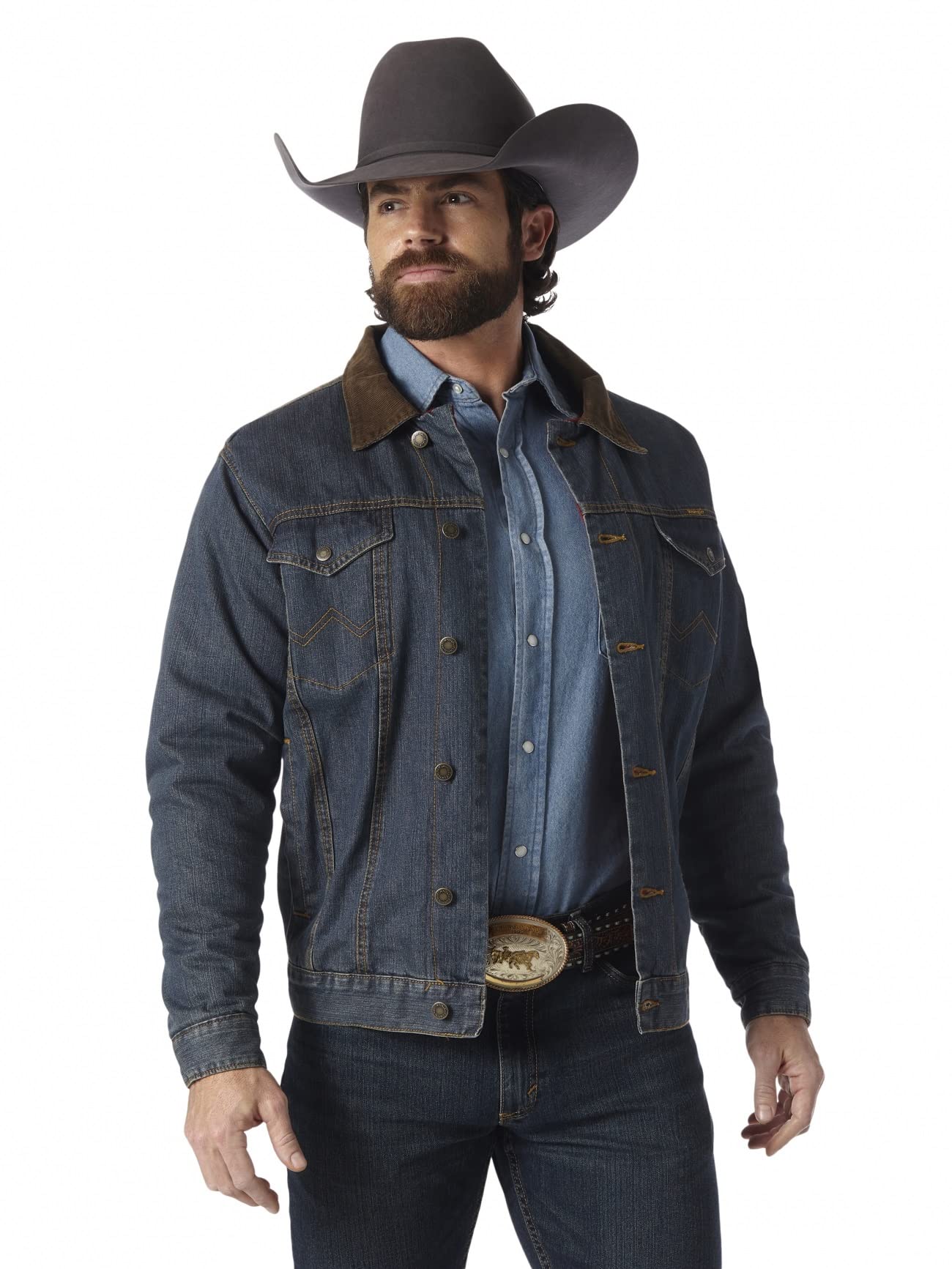 Top 123+ imagen wrangler men’s cowboy cut western lined denim jacket
