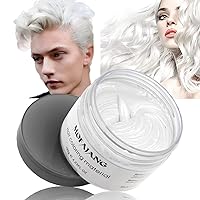 White Temporary Hair Dye Color Wax,Hair Spray Color,Natural Hair Wax Color, 4.23oz Easy Washout White Hair Wax Gels for Kids Halloween Cosplay,Party,Masquerade (White)
