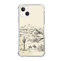 Vintage Cowboy Case Compatible with iPhone 13, Wild West Landscape Case for iPhone 13, Trendy Cool TPU Phone Case Cover