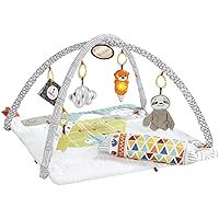 Fisher-Price Baby Playmat Perfect Sense Deluxe Gym Extra Large With Lights Music And 6 Moveable Sensory Toys