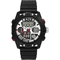 Armani Exchange Watch for Men, Analog-Digital Movement, Nylon Watch 46mm case Size