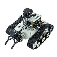 Yahboom Raspberry Pi 4B Robot Track Tank Car Kit with Robotic Arm Artificial Intelligence Learning Electronic Programming for Teens Adults (Transbot-SE with Pi 4B 4G)