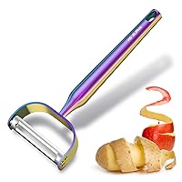 Vegetable Apple Peelers for kitchen, Fruit Carrot Veggie Potatoes Peeler, Heavy Duty Y-Shaped Stainless Steel Peelers, with Ergonomic Non-Slip Handle sharp Blade, Dishwasher Safe Rainbow Color