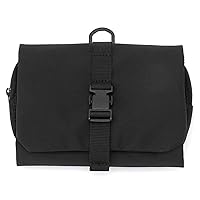 Muji Polyester Hanging Travel Case with Detachable Pouch, 12 cm Width x 18 cm Depth x 4.5 cm Height, Black