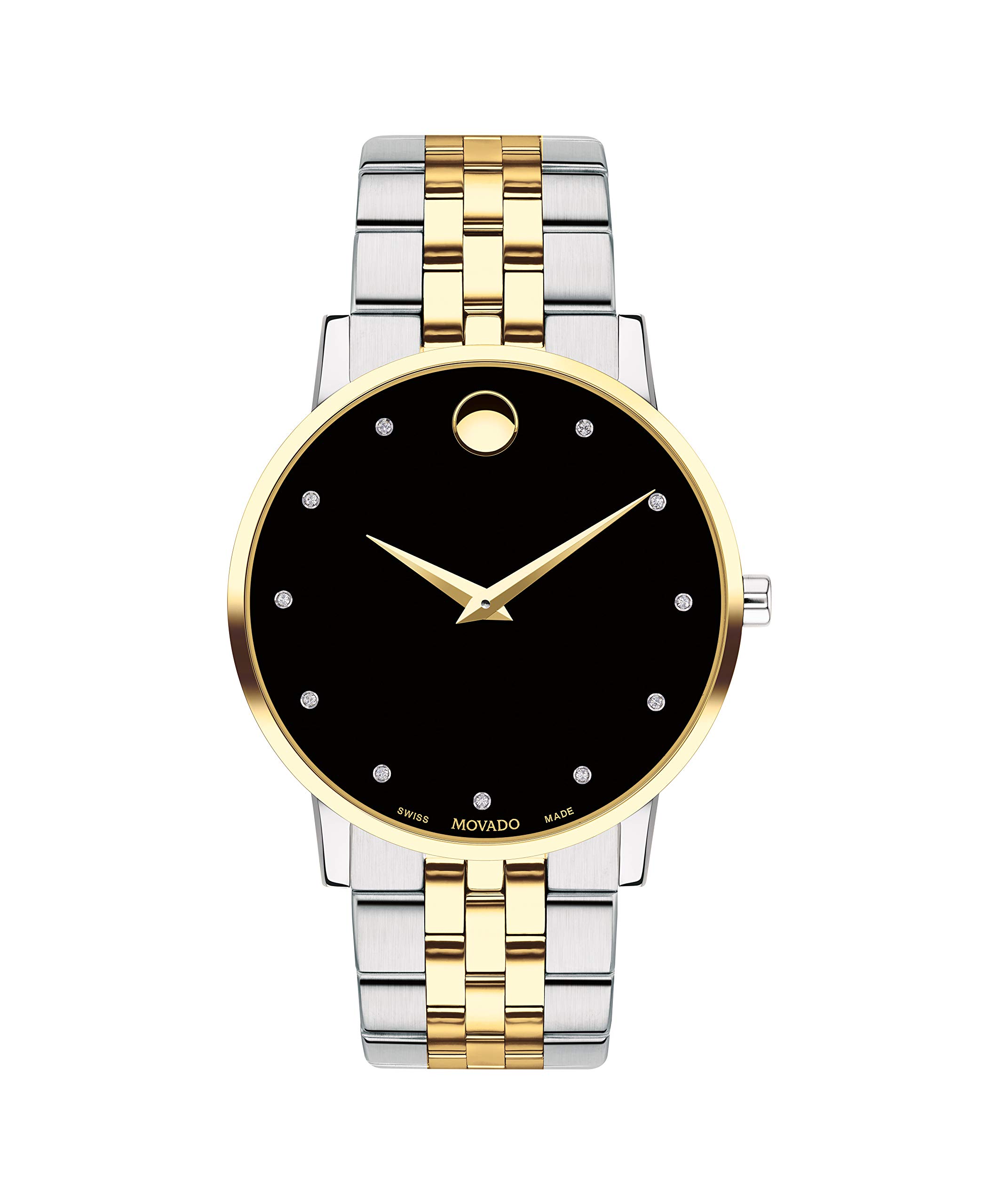 Movado Museum, Stainless Steel Yellow Pvd Case, Black Dial, Stainless Steel Bracelet, Men, 0607202