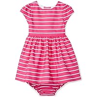 Ralph Lauren Striped Fit & Flare Girls Dress & Bloomer Pink/White