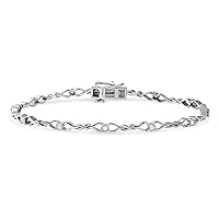 Sterling Silver 1/4ct TDW Diamond Link Bracelet Love Gift for Women (I-J, I2)