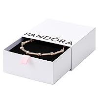 Pandora Sparkling Pavé Bars Bracelet - 14k Rose Gold-Plated Bracelet for Women - Features Rose & Cubic Zirconia - Gift for Her, With Gift Box