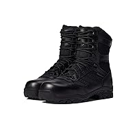 Thorogood Deuce 8” Waterproof Side-Zip Black Tactical Boots for Men and Women with Composite Safety Toe, Full-Grain Leather, and Slip-Resistant Outsole; BBP & Rated