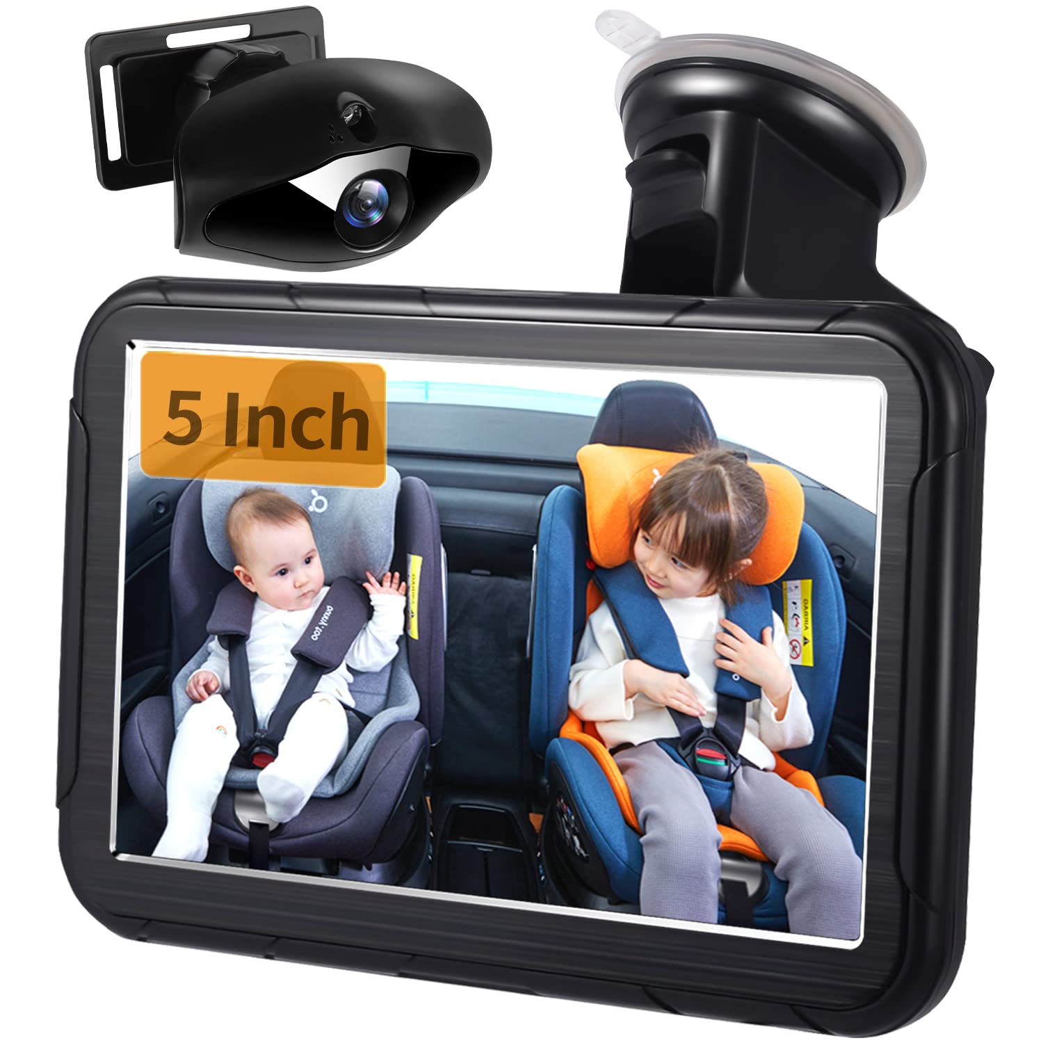 Baby Car Camera HD 5 Inch Monitor Kit Seat Rear Facing View Infant Mirror Safety System Clear Night Vision