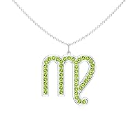 Virgo Zodiac Pendant Necklace for Women Girls, in Sterling Silver / 14K Solid Gold/Platinum