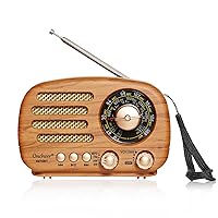 Vint Vintage Retro Radio | Wireless Charging Pad | AM/FM Radio Speaker with  Bluetooth & AUX Input | Mid Century Modern Style | Real Handcrafted
