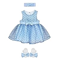 Lilax Baby Girl Lace Sleeveless Dot Tulle Dress Pageant 3 Piece Party Wedding Outfit