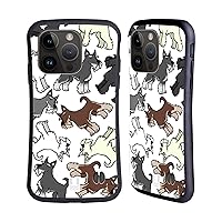 Head Case Designs Miniature Schnauzer Dog Breed Patterns 2 Hybrid Case Compatible with Apple iPhone 15 Pro