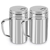 Accmor 13oz Salt and Pepper Shakers with Adjustable Pour Holes, Stainless Steel Dredge Shaker, Seasoning Spice Shakers for Salt Pepper Cinnamon Sugar Flour