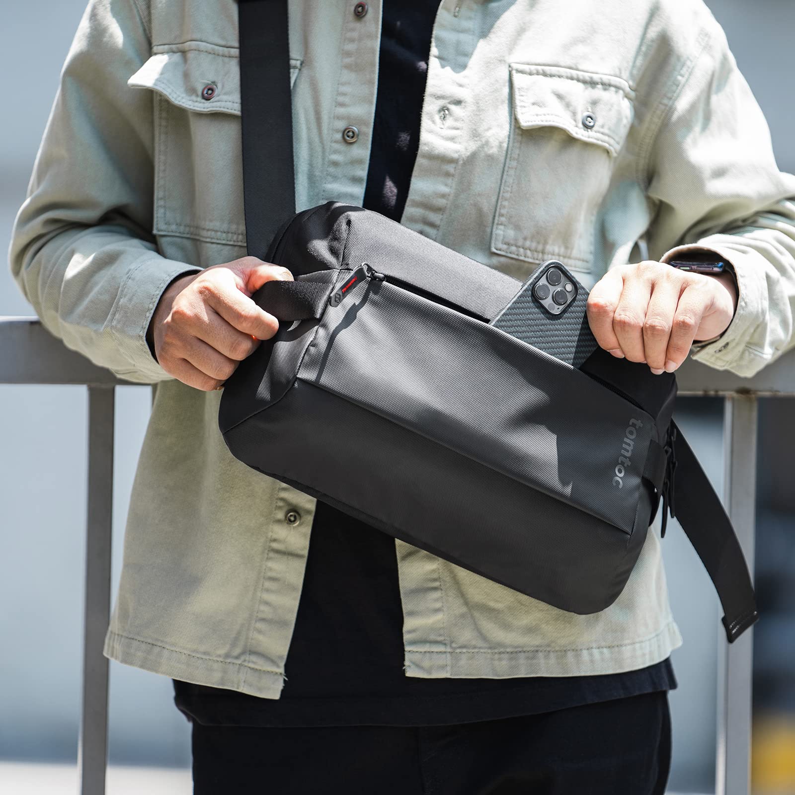 Compact EDC Sling Bag, Minimalist Chest Shoulder Backpack Crossbody Bag for  Men and Women, Lightweight Everyday Carry Bag for Travel Work Gym Sport