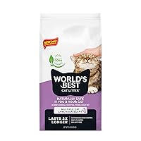 WORLD'S BEST CAT LITTER Multiple Cat Lavender Scented 15-Pounds - Natural Ingredients, Quick Clumping, Flushable, 99% Dust Free & Made in USA - Calming Fragrance & Long-Lasting Odor Control