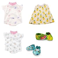 Xunwa Baby Doll Clothes with Shoes for 10-11-12 Inch Alive Dolls,Clothing Shoes Accessories for 12 Inch Dolls Girl(Pattern-5)