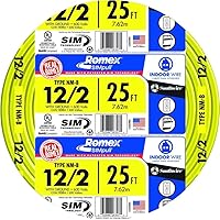 Southwire Romex Brand Simpull Solid Indoor 12/2 W/G NMB Cable 25ft coil - SW# 28828221