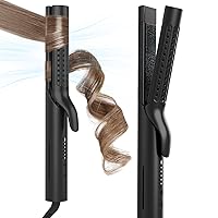 TYMO Airflow Curling Iron - Flat Iron Hair Straightener and Curler 2 in 1, Ionic Ceramic Hair Waver Curing Wand for Short Hair, Lightweight & Dual Voltage for Travel, Anti-Scald, 5 Temps