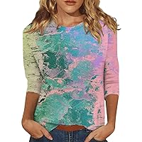 Shirts for Women, 3/4 Sleeve Shirts for Women Cute Tops Graphic Tees Blouses Casual Plus Size Basic Tops Pullover