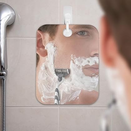 The Shave Well Company Deluxe Anti-Fog Shaving Mirror | Fogless Bathroom Shower Mirror with Handheld Option for Men and Women | Hanging Shower Mirror Includes Long-Lasting Removable Adhesive Hook