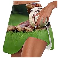 Independence Day Women's Skirts Sports Baseball Mom USA Flag 4Th of July USA Dressy Tennis Skort Athletic Mini Skirts