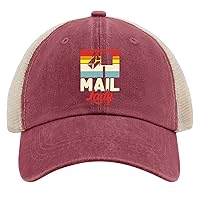 Postal Worker Mail Lady Hats for Mens Baseball Caps Low Profile Washed Ball Caps Breathable