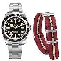 San Martin 6200 Watches for Men, NH35 Automatic Dive Watches 20Bar Waterproof Wristwatch with Nylon Watches Band