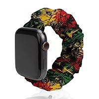 Jamaica Rasta Lion Watch Band Compitable with Apple Watch Elastic Strap Sport Wristbands for Women Men