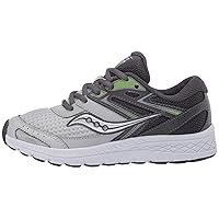 Saucony Boy's S-Cohesion 13 LTT (Little Kid/Big Kid) Grey/Citron Leather/Mesh 10.5 Little Kid W