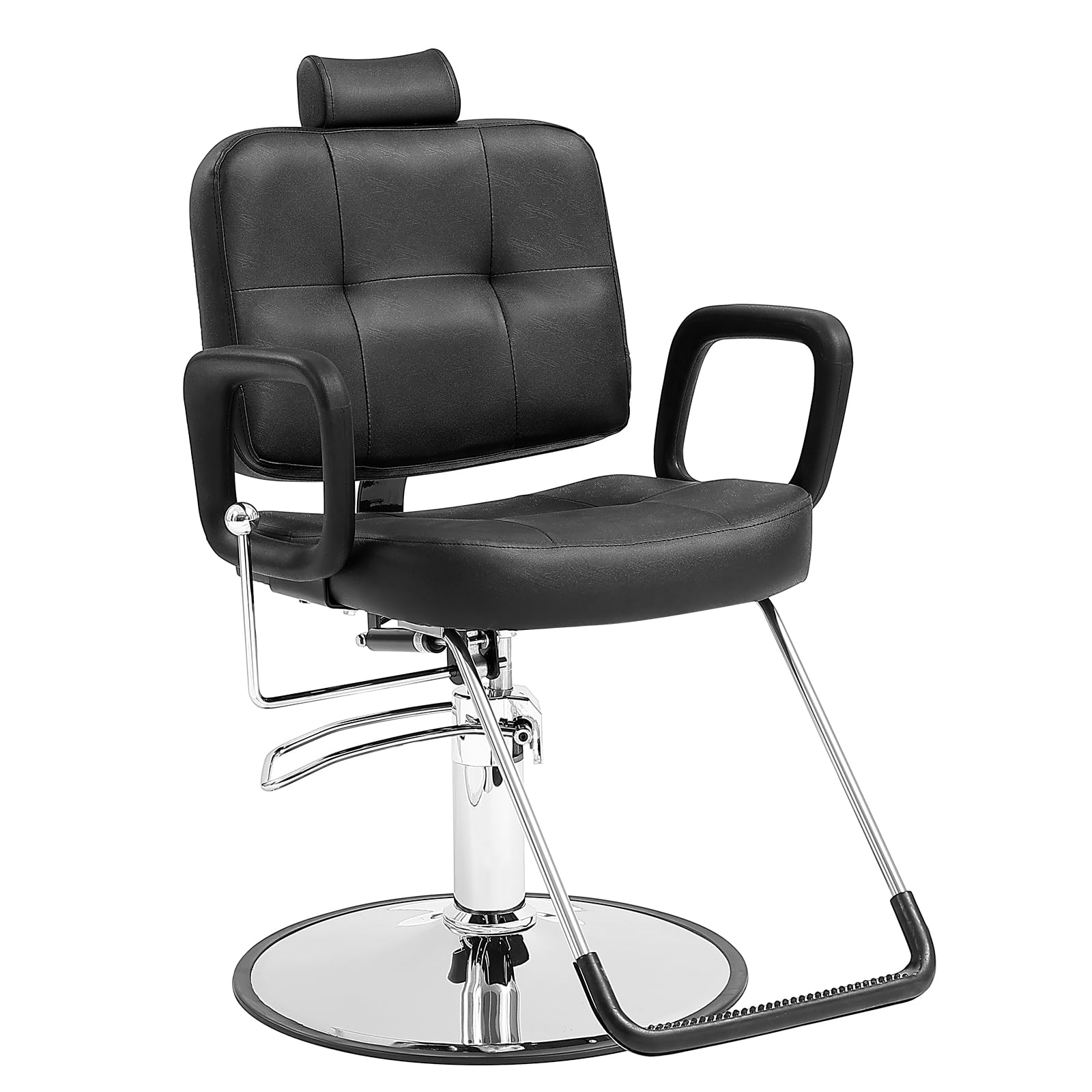 VEVOR Hydraulic Barber Hair Stylist, 360 Degrees Swivel 90°-125° Reclining Salon Chair for Beauty Spa Shampoo, Max Load Weight 330 lbs, Black