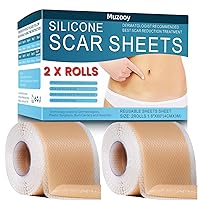 Silicone Scar Sheets (2 Rolls), Medical Grade Silicone Scar Tape, Scar Removal Strips for Acne, Burn Scars C-Section & Keloid Surgery Scars Sheets Treatment Sheets - 8 Month Supply