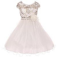 BluNight Elegant Cap Sleeve Sequin Pageant Easter Wedding Flower Girl Dress 4-14