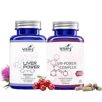 Ultimate Detox & Cleanse Duo: Liver Power + URI-Power Complex W/Milk Thistle, Artichoke, Beetroot, D-mannose, Cranberry and More.
