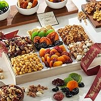 Broadway Basketeers Dried Fruit And Nuts Sympathy Gift Basket - A Healthy Assortment of Fruits And Nuts, Great for Condolences and Bereavement, Corporate, Men, Women