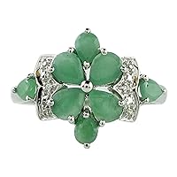 Sakota Emerald Pear Shape 5X4MM Natural Earth Mined Gemstone 14K White Gold Ring Unique Jewelry for Women & Men