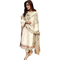 Indian Pakistani Salwar Kameez Trouser Pant Suits Ready to Wear Plus Size Shalwar Pant Dress with Dupatta