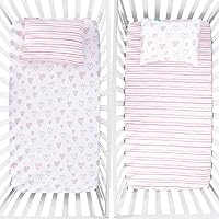 Kid Toddler Pillowcase and Pack n Play Playard Mattress Sheets 2 Pack, 100% Jersey Cotton Ultra Soft Baby Kids Pillow for Sleeping Fit Pillow Sized 13