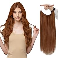 Fshine Human Hair Extensions Wire Hair Copper Red 12 Inch 70g Hairpiece Remy Human Hair Extensions #550 Red-orange Wire Hair Extensions Hair Extensions for Women Straight Natural Hair