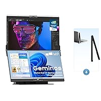 Geminos Computer Monitors with Levstand, Mobile Pixels 1080P Webcam&Speakers, 100W USB-C Charging, All-Inclusive Dual 24