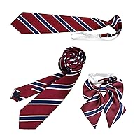 Teen Girl Striped Necktie Woman British Striped Pattern Neckwear Detachable Collar Removable Ties Costume Necktie