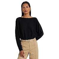 LAUREN Ralph Lauren Women's Cotton-Blend Dolman-Sleeve Sweater