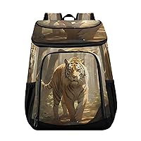 Tiger in The Forest Cooler Backpack Insulated Waterproof Leak Proof Beach Cooler Bag Lightweight Lunch Picnic Camping Backpack Cooler for Men and Women