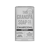Grandpa's Charcoal Bar Soap by The Soap Company | Vegan, Clean Face & Body Soap | Organic Hemp Oil + Mint Oils| Paraben Free Bar Soap for Men & Women | 4.25 Oz.